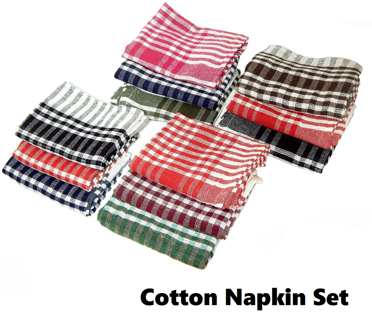 Multipurpose Cotton Kitchen Cleaning Cloth, Kitchen Towel, Dish Towels, Tea Towels, Wiping Napkin, Duster Mono Checks, Multicolor, Extra Long Size 24x15cm